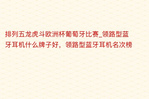 排列五龙虎斗欧洲杯葡萄牙比赛_领路型蓝牙耳机什么牌子好，领路型蓝牙耳机名次榜